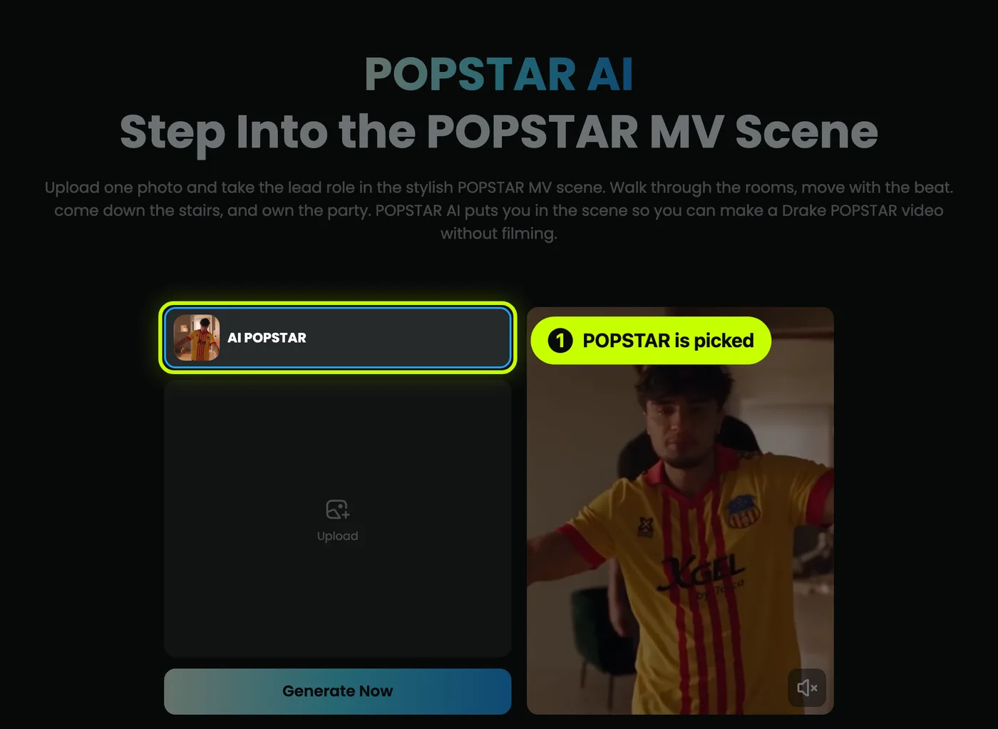 The POPSTAR AI page on AIReel. The AI POPSTAR effect card is highlighted.