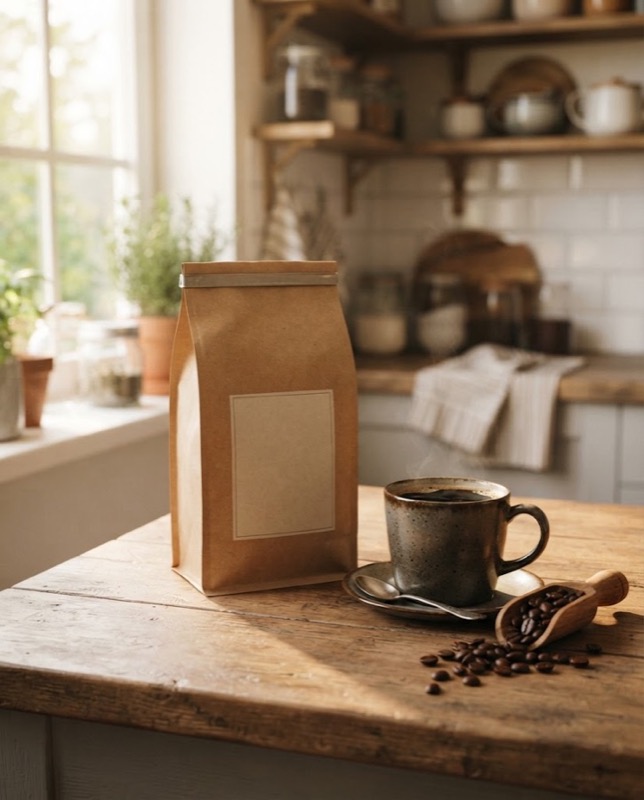Example result: Coffee bag in a kitchen