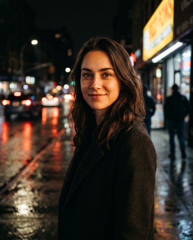 Example result: Rainy night street