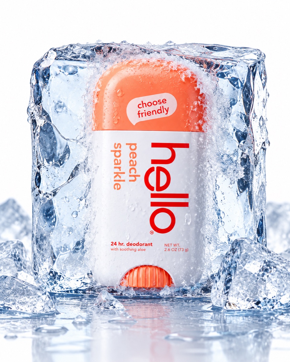 Made with /frozenicecube: The product locked inside a clear block of ice.
