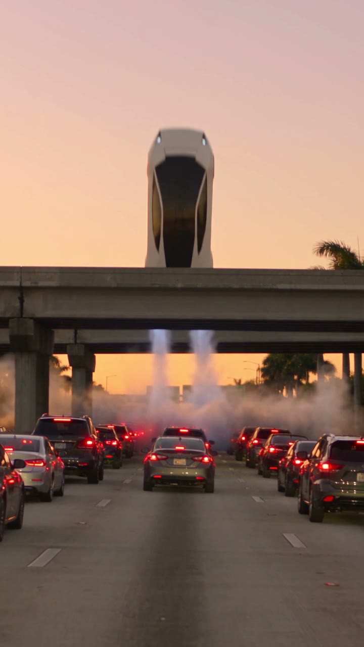 Flying Car AI Video Prompt: Jump the Traffic Jam