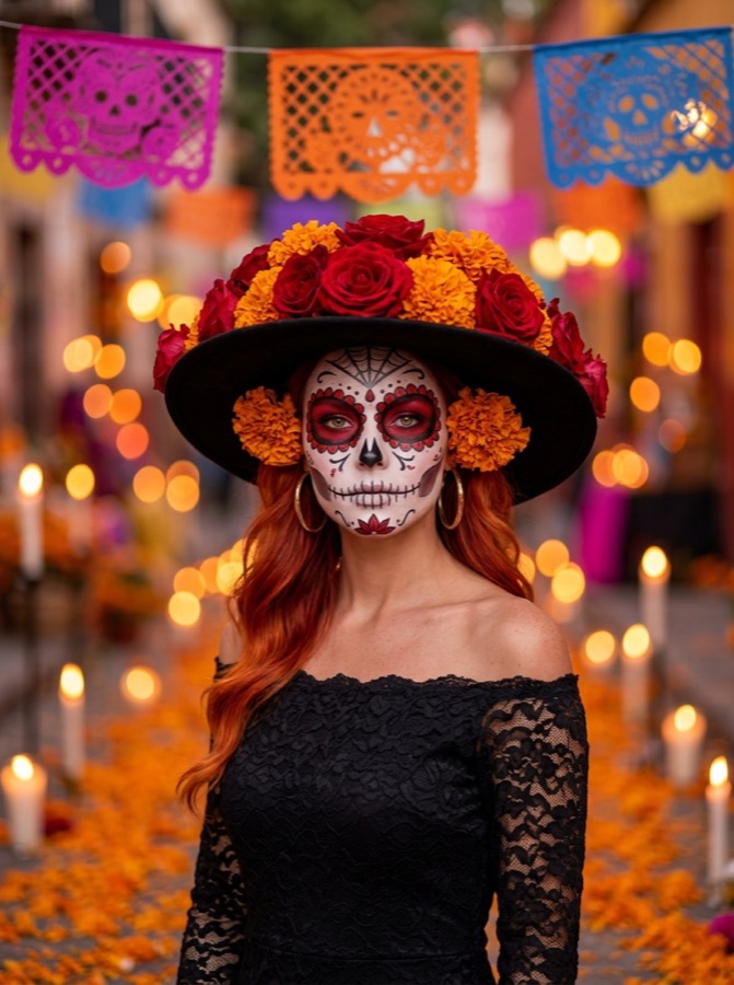 Example result: La Catrina, Day of the Dead, Halloween costume made from one photo