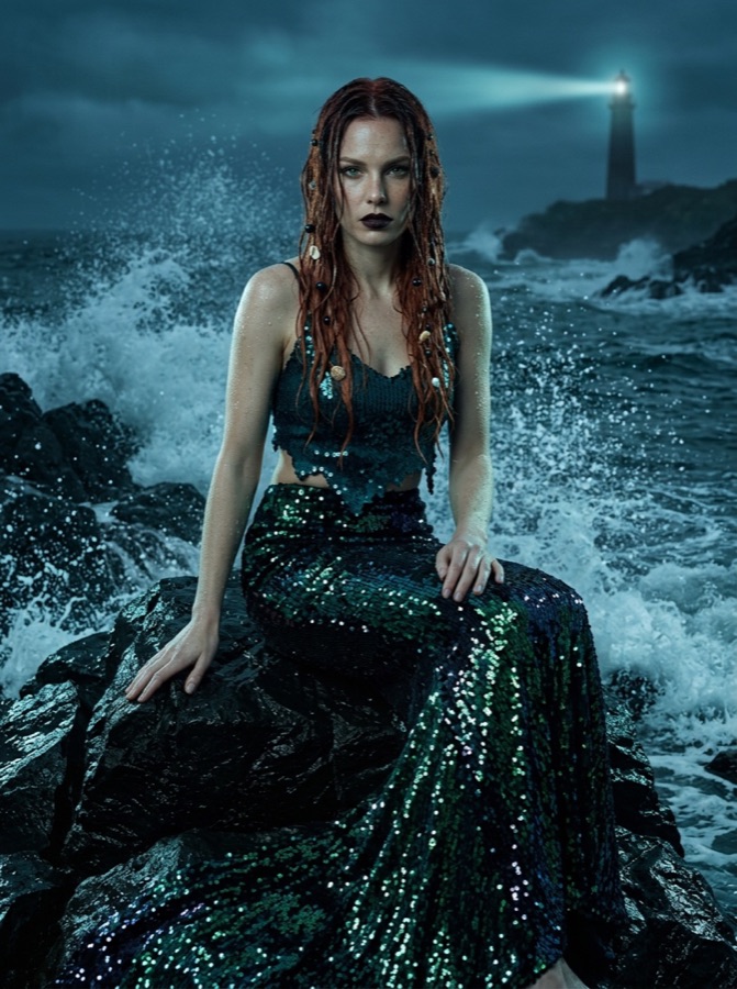 Example result: Dark siren in a storm, Halloween costume made from one photo