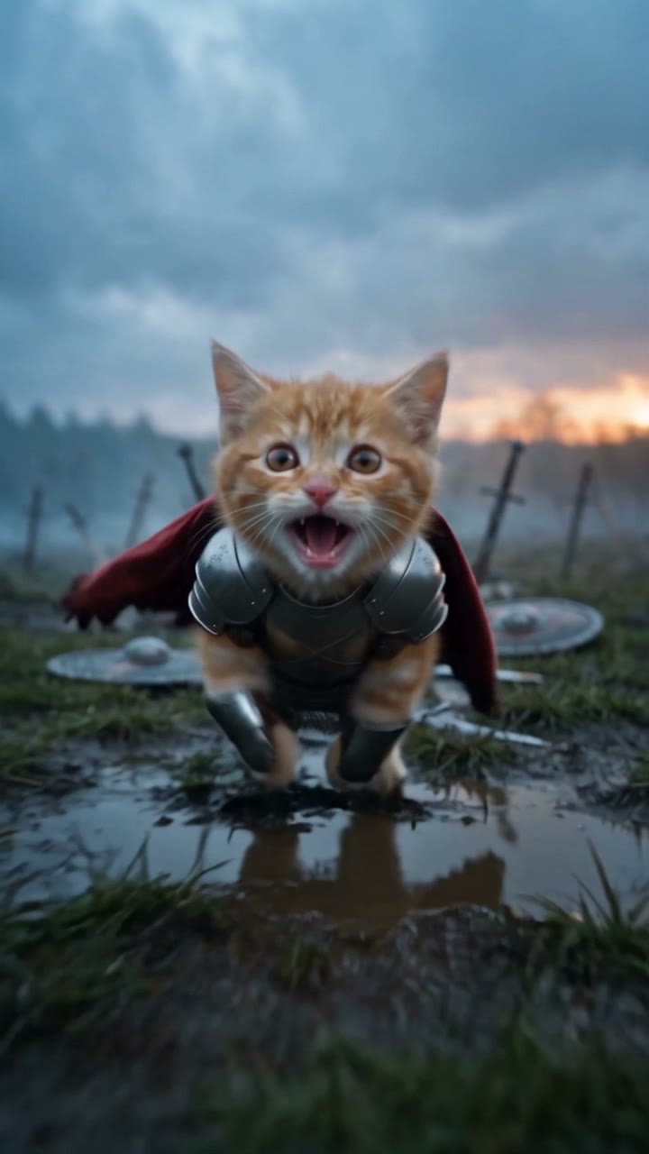Kitten Knight vs Dragon: The AI Video Prompt