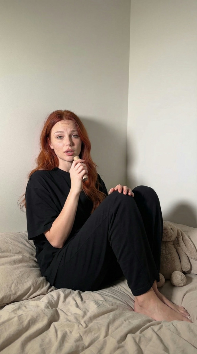 Example result: Sat in the corner of a bed